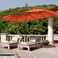 thumbnail image 1 of Costway 15FT Double-Sided Twin Patio Umbrella Sun Shade Outdoor Crank Market Base Orange, 1 of 9