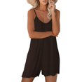 thumbnail image 2 of ORUYROP SNUGWIND Femmes Casual Sans Manches Sangle Lâches Combinaisons Réglables Stretch Shorts Romper avec Poches, 2 of 5
