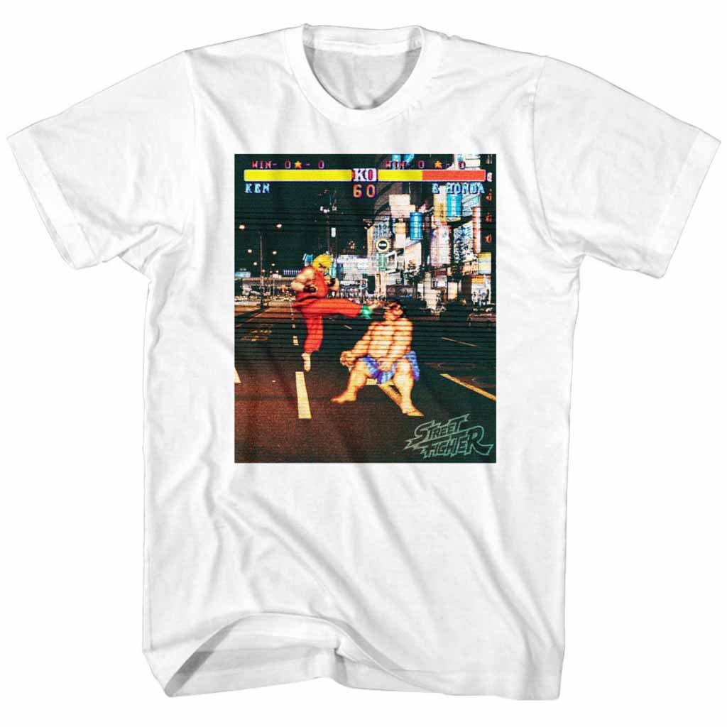 Street Fighter Vrai Street Fighter T-Shirt Blanc - X-Grand