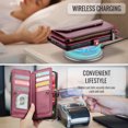 thumbnail image 4 of Asuwish Zipper Wallet Phone Case for iPhone 17 Pro Max 6.9 inch Tempered Glass Screen Protector Crossbody Lanyard Strap Flip Card Holder Slot Cell Cover i Phone17 17Pro i17ProMax Women Men Wine Red, 4 of 8