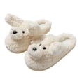 thumbnail image 1 of Penkiiy Pantoufles Chaudes pour Femmes Pantoufles Mignonnes pour Femmes Pantoufles d'Hiver Chaudes Pantoufles en Molleton Doux Peluche Pantoufles de Maison Intérieur Extérieur Pantoufles Blanches, 1 of 8