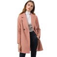 thumbnail image 4 of Unique Bargains Manteau Mi-Long à Manches Longues Raglan à Revers Croisé pour Femme, 4 of 6