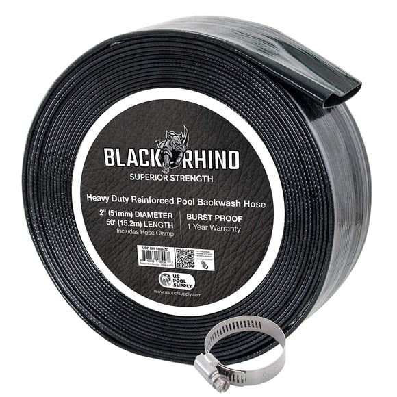 U.S. Pool Supply Pool Backwash Hose 2 Inch Diameter x 50 Feet - Discharge Hose for Pump, Sand Filter & Sump Pump Hoses - Burst Resistant Lay
