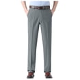 thumbnail image 1 of Ediodpoh Pantalon Habillé à Plis devant Coupe Classique pour Hommes Mynx avec Ceinture Extensible Dissimulée Pantalon Décontracté pour Hommes Gris P, 1 of 5