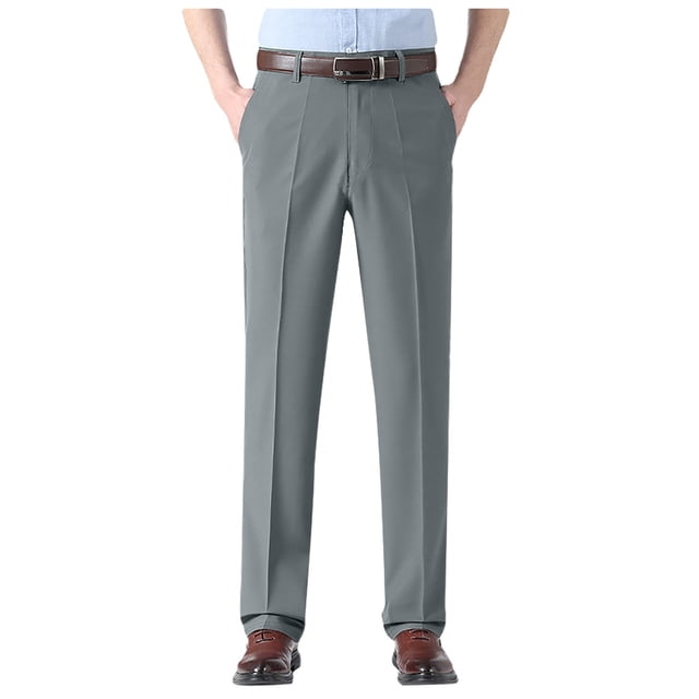 Ediodpoh Pantalon Habillé à Plis devant Coupe Classique pour Hommes Mynx avec Ceinture Extensible Dissimulée en Gris, Montré dans une Vue Orientée vers l'Avant. Ces Pantalons Décontractés pour Hommes Présentent un design Plissé Classique, des Poches Inclinées pour les Mains et des Poches Passepoilées à l'Arrière. Fabriqués en polyester 100 %, Ils Incluent une Ceinture Extensible Dissimulée pour un Ajustement Personnalisable. les Pantalons Ont un Entrejambe de 32 Pouces et Sont Lavables à la machine. Conçus avec une Ceinture et des Chaussures Habillées, Idéals pour les occasions Formelles Ou