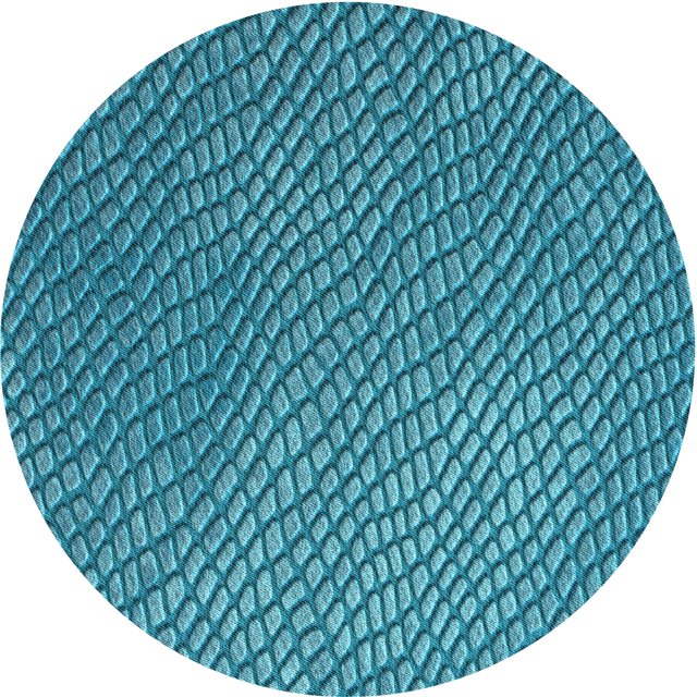 Ahgly Company Machine Washable Indoor Round Transitional Dark Cyan Green Area Rugs, 7' Round