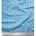 thumbnail image 1 of Soimoi Blue polyester Crepe Fabric Hanging Star Party Fabric Prints By Yard 52 Inch Wide, 1 of 3