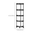 thumbnail image 4 of Cagogo under $5 2Pcs Rolling Storage Cart, 5 Tier Corner Shelf, Bathroom Storage Rack with Wheels, Rolling Kitchen Pantry Organizer, Living Room Snack Storage Shelf, Movable Plastic Storage Rack, 4 of 9