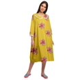 thumbnail image 2 of Moomaya Robe de Nuit Longue Jusqu'au Genou à Patte de Boutonnage pour Femmes, Imprimée, 2 of 6