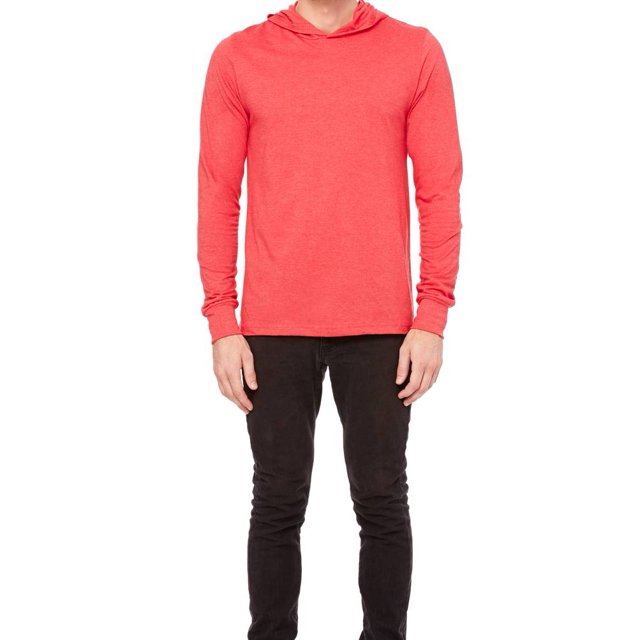 Gravity Threads Chandail à Capuchon à Manches Longues pour Homme, Rouge Chiné S