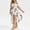 White, variant on TIMIFIS Womens Dresses Summer Casual V-Neck Floral Print Ruched Waist A Line Cocktail Party Dress - Summer