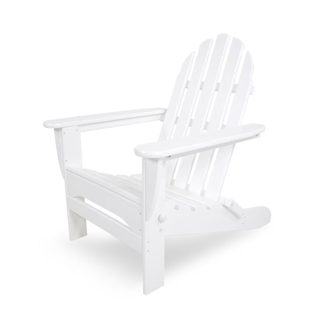 Chaise Adirondack d'Extérieur Recyclée et Écoresponsable de 35 Pouces pour Patio - Blanc