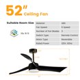 thumbnail image 2 of Gymax 52'' Reversible Ceiling Fan with Light 2700K/4200K/6500K LED Ceiling Fan Black, 2 of 10