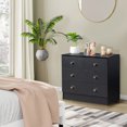 thumbnail image 3 of UBesGoo Commode Moderne en Bois à 4 Tiroirs Table de Chevet pour Chambre, Salon, Noir, 3 of 9