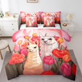 thumbnail image 1 of YST 7Pcs Alpaca Comforter Set Full Size, Cute Llama Romance Flowers Bedding Set, Polyester, 1 of 5