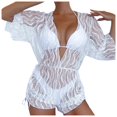 thumbnail image 1 of FhsagQ Womens Swimsuit Sets Plus Size Robe Women Bikini Cute Sport Push up Swimsuit Mesh Drawstring Swimsuit 3 Piece Swimsuit Womens Swimsuit Sets White White S, 1 of 8