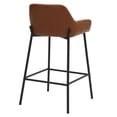 thumbnail image 3 of Contemporary Faux Leather & Metal 26" Counter Stool, PU, Set of 2 - Saddle & Black, 3 of 8