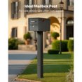 thumbnail image 2 of KFFKFF Mailbox Post, 43 x 4 x 4 Inches, Steel In-Ground Mounting Mail Box Stand with Universal Plate Bracket, Powder Coated Black, 2 of 9