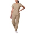 thumbnail image 1 of Sivvan Women's Scrub Set - Multi Pocket Cargo Pants & Stylish Mock Wrap Top (Available in 15 Colors), 1 of 6