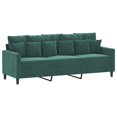thumbnail image 3 of vidaXL 3 Piece Sofa Set with Cushions Dark Green Velvet, 3 of 5