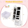 thumbnail image 3 of Costway Kids Jewelry Cabinet with Full-Length Mirror Drawer 2 Adjustable Tilt Angles White, 3 of 9