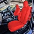 thumbnail image 4 of For 2017-2024 Tesla Model 3 FH Group Faux Leather Custom Fit Car Seat Covers   Solid Red - Full Set, 4 of 8
