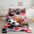 thumbnail image 2 of Erosebridal Ensembles de Couette Ball Game Format Grand, Couettes et Duvets Camouflage Noir Gris Rouge, Réversible, 2 of 7