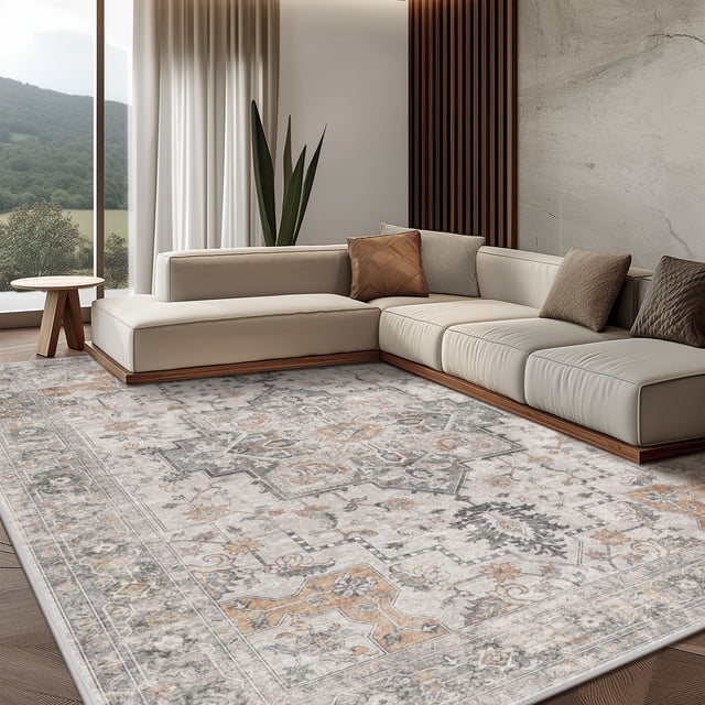 KUETH 5'x7' Area Rugs for Living Room, Ultra Thin Indoor Machine Washable Rugs for Bedroom Dining Room
