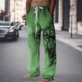 thumbnail image 1 of Linen Blend Straight Leg Pants for Everyday Casual Wear Men’s Fashion Reflective Drawstring Details, 1 of 3