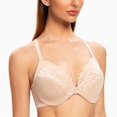 thumbnail image 4 of CHUANK Female Racerback Front Closure Unlined Underwire Bra for Women Black 34B, 4 of 4
