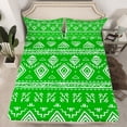 thumbnail image 2 of Erosebridal Green Aztec Sheet Set Twin, Farmhouse Abstract Art Bedding Sets Twin Size 3-Piece, 2 of 7