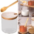thumbnail image 2 of BKBP Clear Glass Sugar Bowl with Serving Spoon and Lid, Farmhouse Kitchen Countertop Canisters, Container Jar Dispenser Holder for Home Kitchen, Sugar Serving Spice Salt, 2 of 7