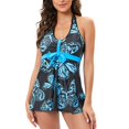 thumbnail image 4 of EQWLJWE Maillot de Bain pour Femmes 2023 Maillot Décontracté pour Femmes à Bretelles Aguichant à Imprimé Fendu Deux Pièces Tenue de Plage Robe de Bain, 4 of 8