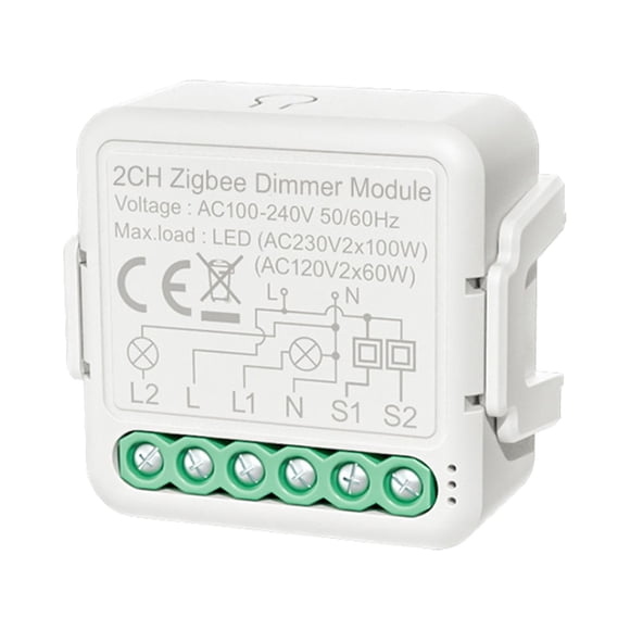 Zigbee Variateur Intelligent Switch Module Application Bidirectionnelle Télécommande Commande Vocale Minutage Partage de Groupe Compatible avec Alexa Echo Google Home pour Bureau à Domicile