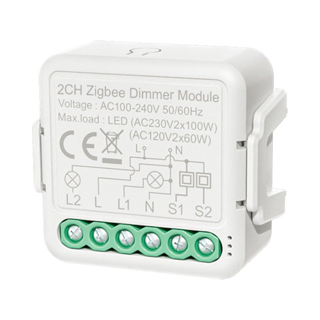 Zigbee Variateur Intelligent Switch Module Télécommande d'Application Bidirectionnelle Commande Vocale Minutage Partage de Groupe Compatible avec Alexa Echo Google Home Convient pour Bureau à Domicile