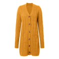 thumbnail image 5 of Gubotare Long Sleeve Cable Knit Long Cardigan for Women 2025 Fall Winter Chunky Open Front Button Sweaters with Pockets (Yellow,L), 5 of 5
