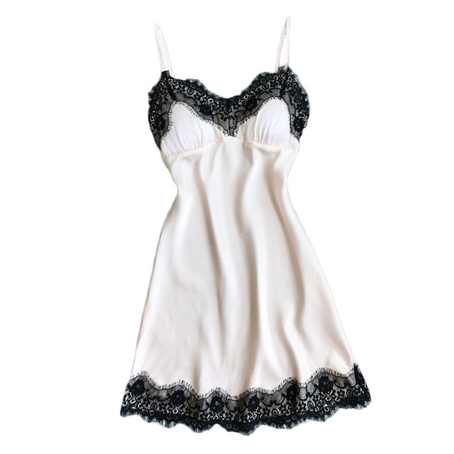 B91xZ Chemises de Nuit pour Femmes Manches Courtes Chemise Décontractée Imprimée Robe de Nuit,TG Blanc
