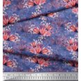 thumbnail image 2 of Soimoi Georgette Viscose Fabric Leaves & Tulip Flower Decor Fabric Printed Yard 42 Inch Wide, 2 of 3