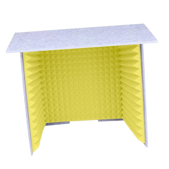 Ruiboury Soundproof Booth Studio Sound Recording Foam Cover Soundproof Desktop Panels Gray Yellow 60x60cm