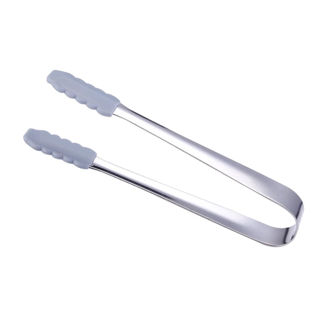 Hearth & Gear Small Silicone Tongs Suitable Tongs | Serving Tongs | Silicone Clamp Ice Tongs Stainless Steel Serving Tongs For Buffet Dessert Tongs Food Clips For Tea Party Coffee Bar K Potato Chips