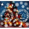 thumbnail image 2 of Happy Christmas Decorations Window Clings Wall Sticker Decals with Snowflake Snowman Santa Reindeer Star Christmas Tree and More Window Decals Clingsfor Home Office Party Decor (White Wreath), 2 of 7