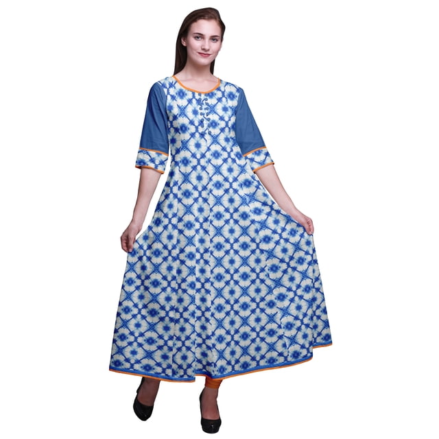 Bimba Robe Décontractée AnarkaliKurtiMaxi Imprimée IndianKurtisFor Women