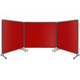 thumbnail image 4 of Kojooin 3 Panel 6x8FT Welding Screen with Frame - Flame Resistant PVC Welding Curtain, Transparent Safety Panel & Lockable Swivel Wheels for Metalworking, Garage, Workshops (Red), 4 of 7