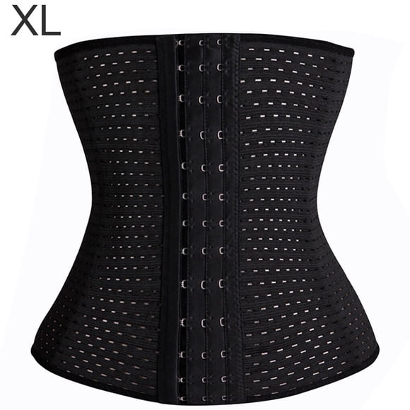 Xingzhi Femmes Body Shaper Caoutchouc Creux Respirant Taille Corset Shapewear, Noir, XL