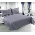 thumbnail image 1 of Marina Decoration Solid Embossed Pinsonic Coverlet Bedspread Bedding Ultra Soft Summer Quilt Set with Shams, Grey Color, 1 of 7