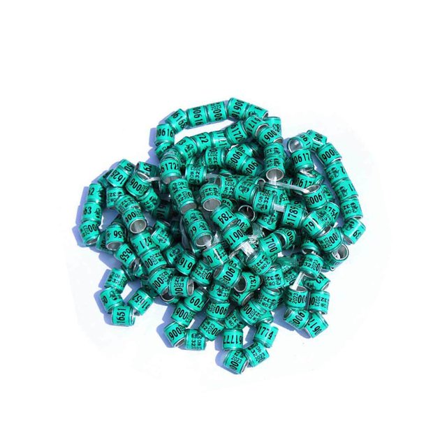 50x 2023 Pigeon Leg Rings Bird Foot Bands for Bantam Finch Canary Green