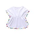 thumbnail image 1 of Kmbangi Robe de Plage pour Filles Tout-Petits Col Rond Manches Chauve-Souris Courtes une Pièce Été Décontracté Style Ample 0-5T, 1 of 9
