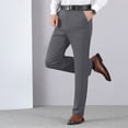 thumbnail image 2 of Dagugfen Mens Dress Pants High Waist Button Fitted Breathable Business Casual Work Pants Solid Color, 2 of 9