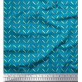 thumbnail image 1 of Soimoi Blue Silk Fabric Brush Stroke Abstract Print Sewing Fabric Yard 42 Inch Wide, 1 of 3