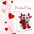 thumbnail image 4 of weibbin Valentine Spotted Calf Plush 6 Inch with Bouquet, Soft Stuffed Animal Doll, Romantic Home Decor for Gift, 4 of 9